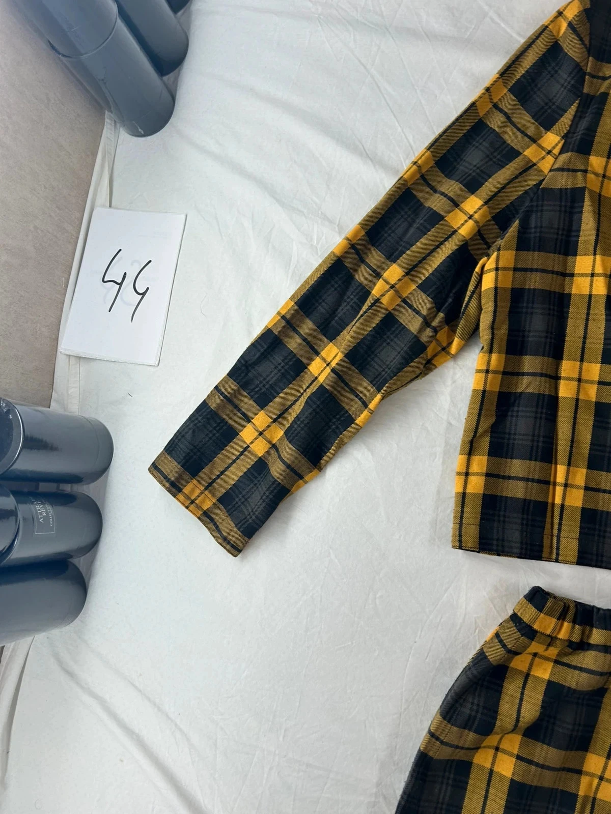 Vintage black and yellow plaid Régine blazer skirt combo set – photo 3